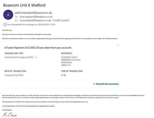 Preview: Defence Ex 3 — Payment proof email