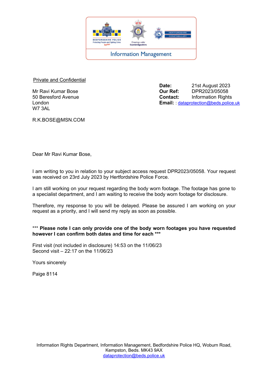 Preview: Defence Ex 7A — Police letter